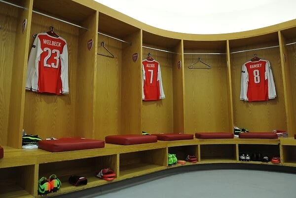 Arsenal FC Changing Room Before UEFA Champions League Clash with FC Bayern Munchen