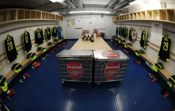 Framed Print : Arsenal FC in the Changing Room Before UEFA Champions League Match Against FC Basel (2016-17)
