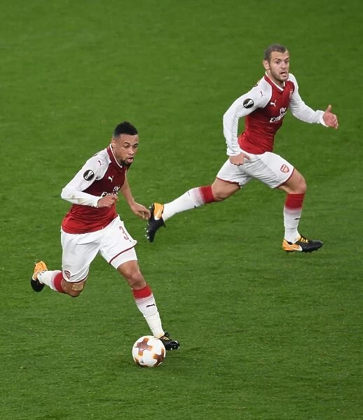 Arsenal FC: Coquelin and Wilshere in Action against Red Star Belgrade, UEFA Europa League, 2017
