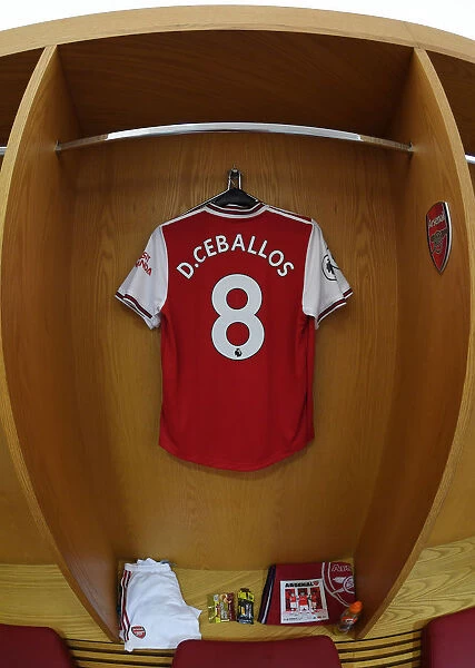 Arsenal FC: Dani Ceballos Emirates Jersey in the Changing Room Before Arsenal v Burnley (2019-20)