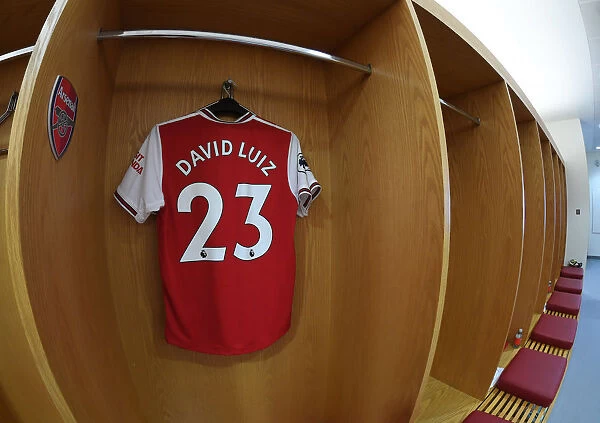 Arsenal FC: David Luiz's Shirt in Emirates Changing Room (Arsenal v AFC Bournemouth, 2019-20)