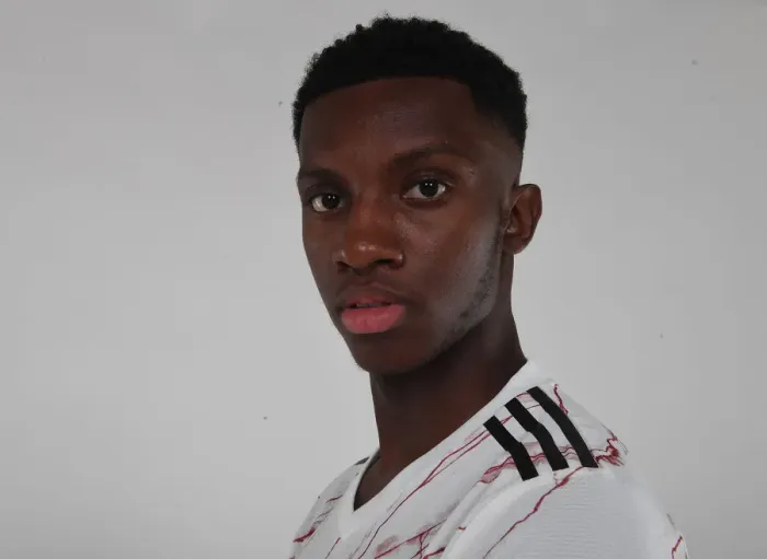 Framed Print : Arsenal FC: Eddie Nketiah at 2020-21 First Team Photocall