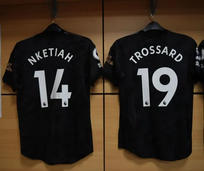 Framed Print : Arsenal FC: Eddie Nketiah and Leandro Trossard's Shirts in Arsenal Changing Room before Aston Villa Match (Aston Villa v Arsenal 2022-23) Framed Print : Arsenal FC: Eddie Nketiah and Leandro Trossard's Shirts in Arsenal Changing Room before Aston Villa Match (Aston Villa v Arsenal 2022-23)