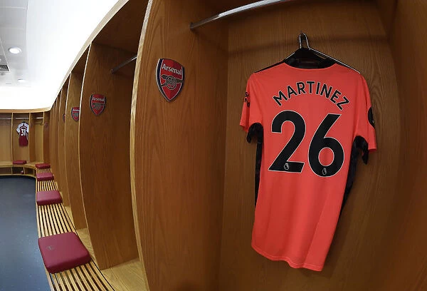 Arsenal FC: Emiliano Martinez's Hanging Jersey in Emirates Stadium Changing Room (Arsenal v Watford, 2019-20)