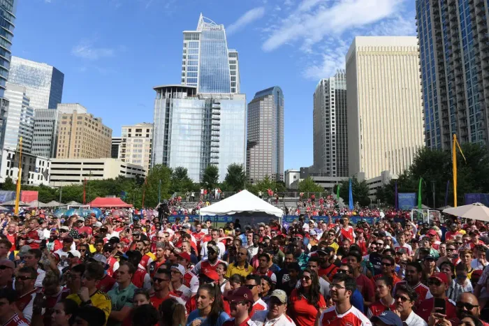 Framed Print : Arsenal FC Fans Unite in Charlotte for Arsenal vs. ACF Fiorentina at 2019 International Champions Cup