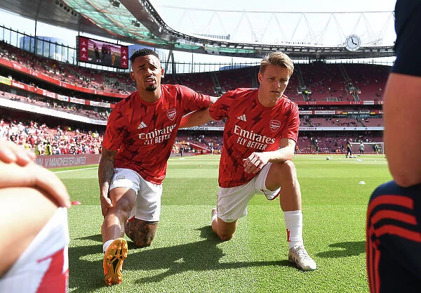 Arsenal FC: Gabriel Jesus and Martin Odegaard Prepare for Arsenal vs. Wolverhampton Wanderers (2022-23)