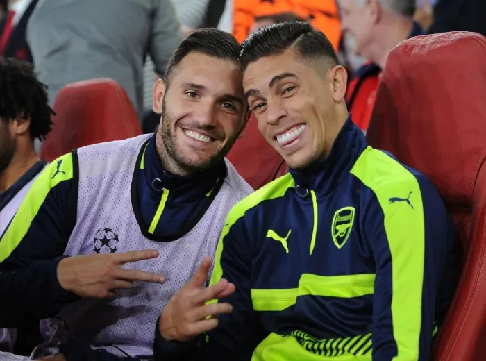 Framed Print : Arsenal FC: Gabriel and Lucas Perez Gear Up for FC Basel Showdown in Champions League