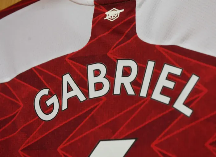 Framed Print : Arsenal FC: Gabriels Pre-Match Routine vs Leeds United (Premier League, 2020-21)