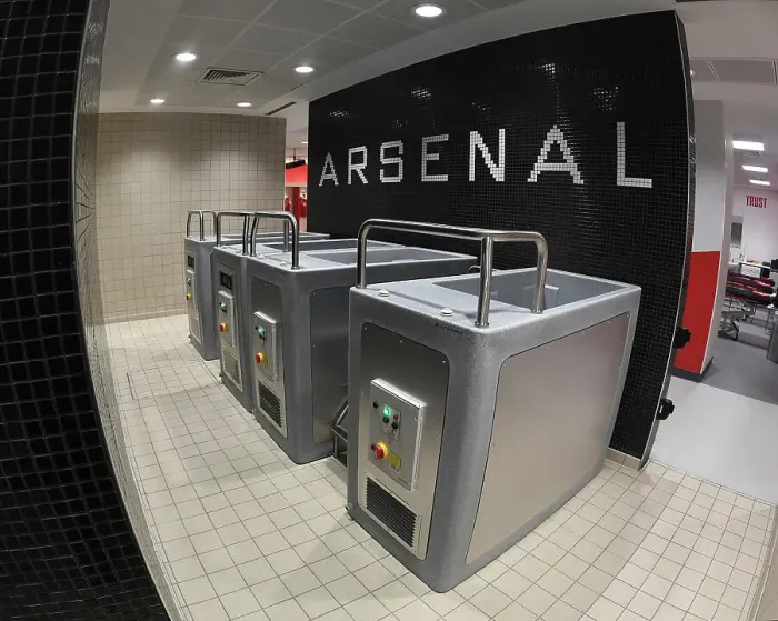 Framed Print : Arsenal FC: Gearing Up for Battle in the Ice Baths - Preparing for Arsenal vs. Southampton, Premier League 2022-23 Framed Print : Arsenal FC: Gearing Up for Battle in the Ice Baths - Preparing for Arsenal vs. Southampton, Premier League 2022-23
