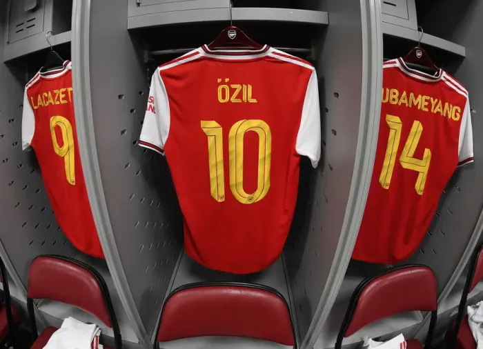 Framed Print : Arsenal FC: A Glimpse into Mesut Ozil's Changing Room at Commerce City (Colorado Rapids vs Arsenal 2019-20)