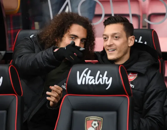 Framed Print : Arsenal FC: Guendouzi and Ozil Prepare for AFC Bournemouth Clash (2018-19)