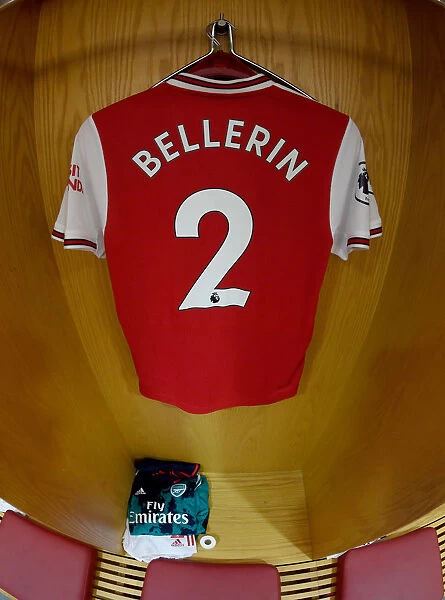 Arsenal FC: Hector Bellerin's Jersey in Arsenal Changing Room Before Arsenal v Crystal Palace (2019-20)