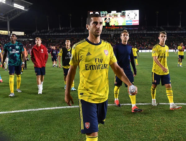 Arsenal FC: Henrikh Mkhitaryan in Action during 2019 International Champions Cup Match against Bayern Munich in Los Angeles