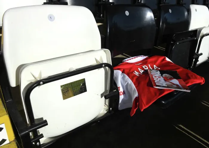 Framed Print : Arsenal FC Honors Maria Petri Before Arsenal Women's FA WSL Match Against Brighton & Hove Albion