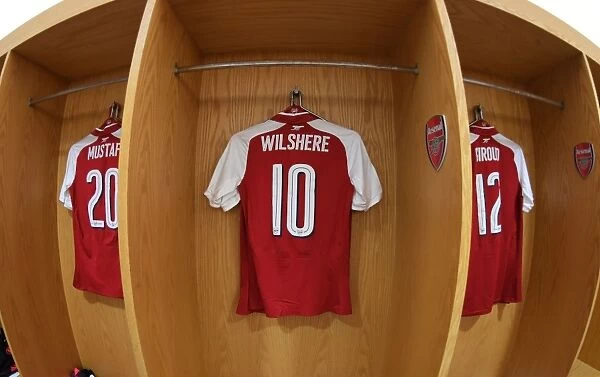 Arsenal FC: Jack Wilshere's Empty Jersey in the Changing Room Before Arsenal v 1. FC Koeln, UEFA Europa League (2017)