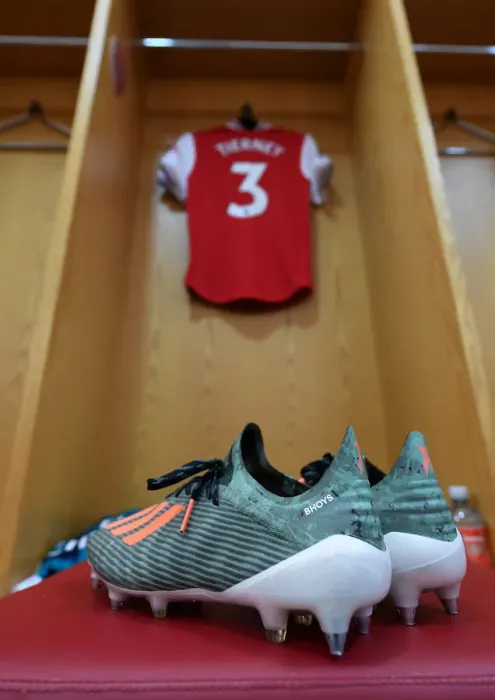Framed Print : Arsenal FC: Kieran Tierney's Pre-Match Boot Ritual (2019-20)