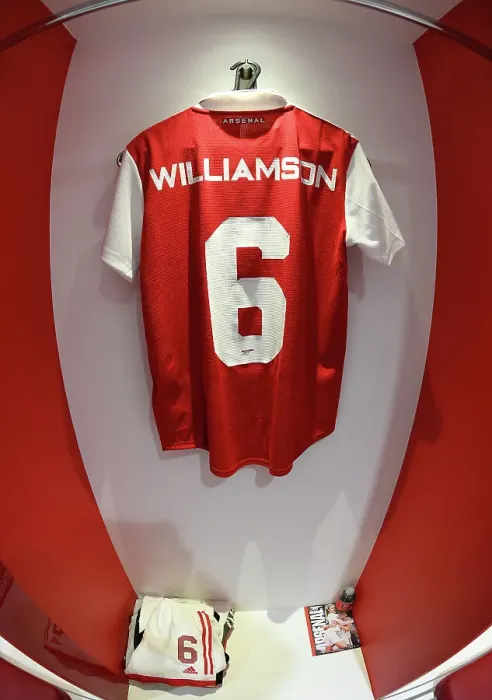 Framed Print : Arsenal FC: Kim Little's Champions League Shirt Before Showdown with Olympique Lyonnais (December 2022) Framed Print : Arsenal FC: Kim Little's Champions League Shirt Before Showdown with Olympique Lyonnais (December 2022)