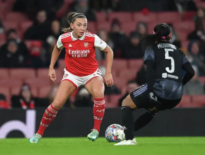 Framed Print : Arsenal FC: Kim Little's Determined Preparation Before Arsenal vs. Olympique Lyonnais, UEFA Women's Champions League 2022-23 Framed Print : Arsenal FC: Kim Little's Determined Preparation Before Arsenal vs. Olympique Lyonnais, UEFA Women's Champions League 2022-23