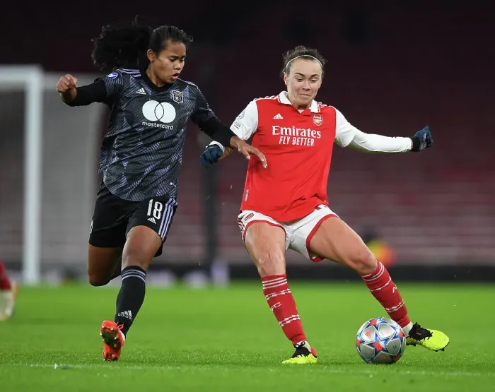 Framed Print : Arsenal FC: Kim Little's Focus and Determination Before Champions League Clash with Olympique Lyonnais (2022-23) Framed Print : Arsenal FC: Kim Little's Focus and Determination Before Champions League Clash with Olympique Lyonnais (2022-23)
