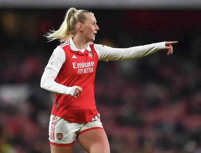 Framed Print : Arsenal FC: Kim Little's Focus Before Women's Champions League Clash Against Olympique Lyonnais (2022-23)