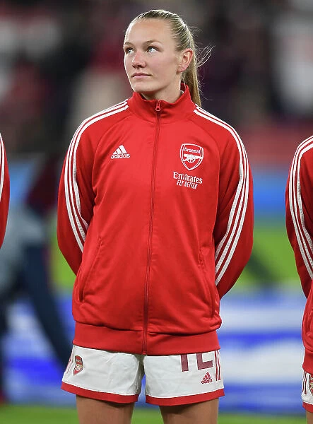 Arsenal FC: Kim Little's Steadfast Determination in the Changing Room Before Arsenal vs. Olympique Lyonnais, UEFA Women's Champions League 2022-23