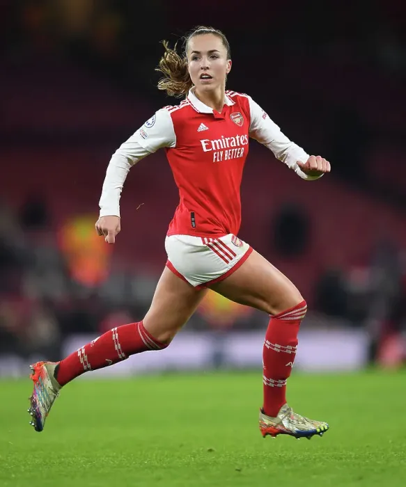 Framed Print : Arsenal FC: Kim Little's Unwavering Focus in the Changing Room Before Arsenal Women vs Olympique Lyonnais - UEFA Women's Champions League (2022-23)