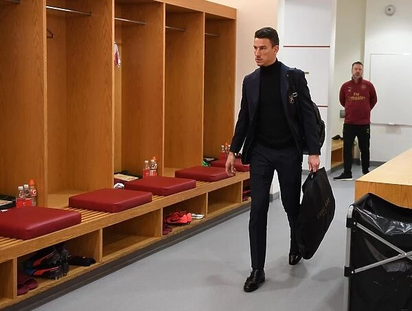 Arsenal FC: Laurent Koscielny in the Changing Room Before Arsenal vs Manchester United (2018-19)