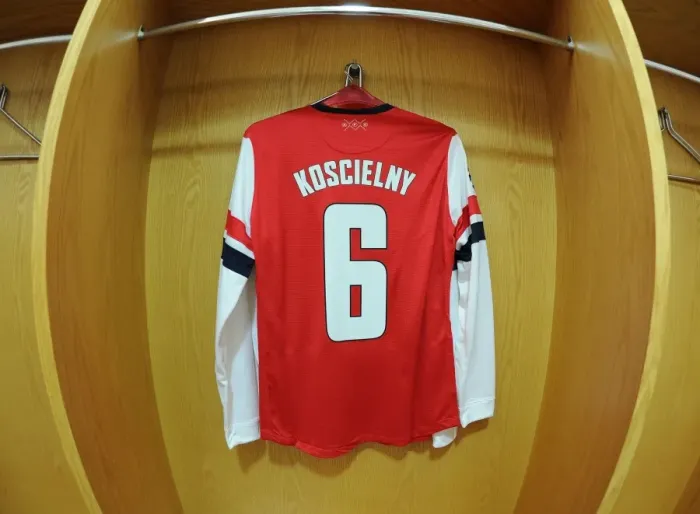 Framed Print : Arsenal FC: Laurent Koscielny's Emirates Stadium Changing Room - Arsenal vs. FC Bayern Munich, UEFA Champions League Round of 16 (2014) Framed Print : Arsenal FC: Laurent Koscielny's Emirates Stadium Changing Room - Arsenal vs. FC Bayern Munich, UEFA Champions League Round of 16 (2014)