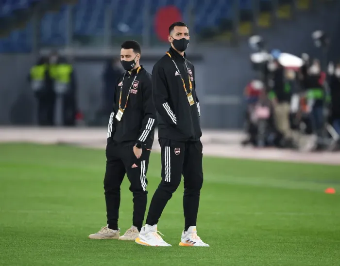 Framed Print : Arsenal FC: Martinelli and Leno Prepare for SL Benfica Showdown in Europa League Round of 32 (Italy, 2021) Framed Print : Arsenal FC: Martinelli and Leno Prepare for SL Benfica Showdown in Europa League Round of 32 (Italy, 2021)