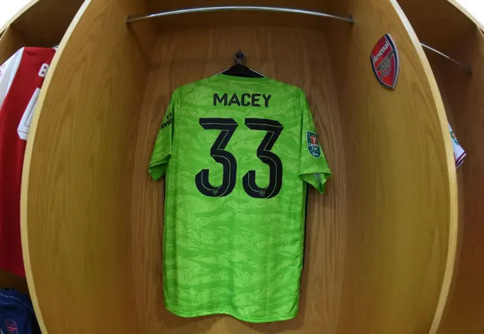 Framed Print : Arsenal FC: Matt Macey Prepares for Carabao Cup Clash Against Nottingham Forest