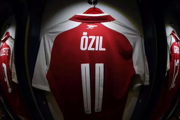 Framed Print : Arsenal FC: Mesut Ozil's Hanging Shirt in Arsenal Changing Room Before Arsenal vs. Chelsea Pre-Season Friendly, Beijing 2017 Framed Print : Arsenal FC: Mesut Ozil's Hanging Shirt in Arsenal Changing Room Before Arsenal vs. Chelsea Pre-Season Friendly, Beijing 2017