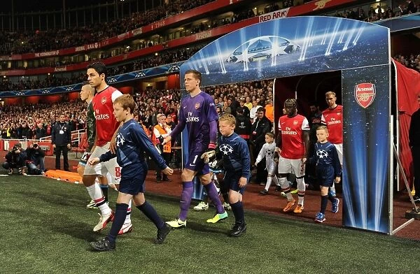 Arsenal FC: Mikel Arteta and Wojciech Szczesny Before Arsenal v Napoli, UEFA Champions League 2013-14