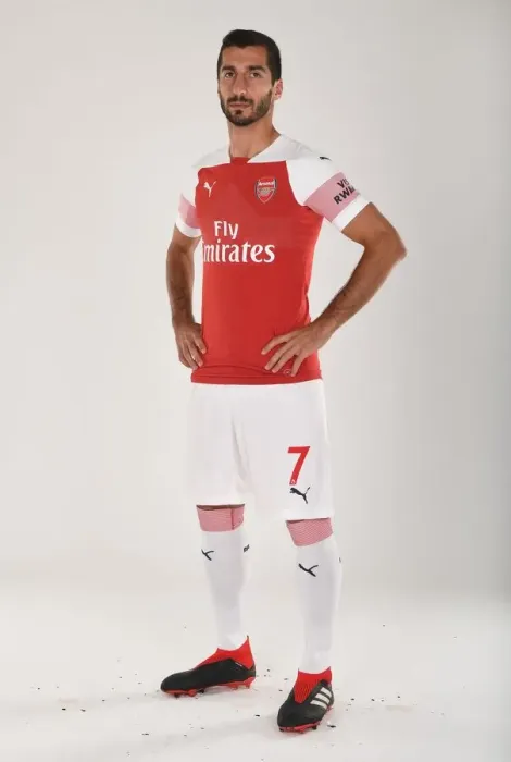 Framed Print : Arsenal FC: Mkhitaryan at 2018 / 19 First Team Photo Call