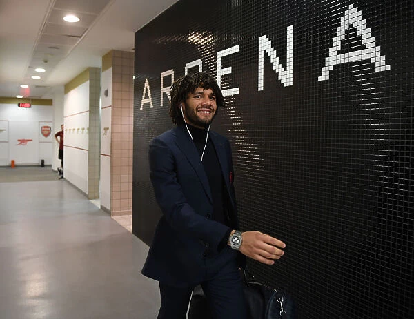 Arsenal FC: Mo Elneny in the Changing Room before Arsenal v Burnley, Premier League 2018-19