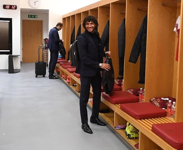 Arsenal FC: Mo Elneny in the Changing Room before Arsenal v AFC Bournemouth, Premier League (2018-19)