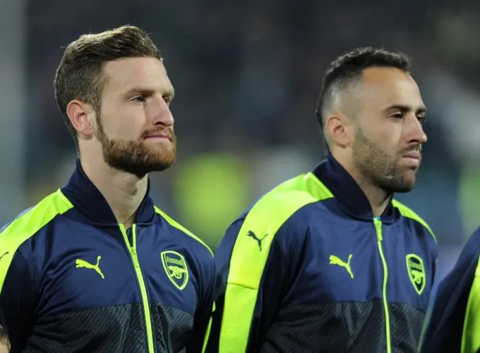 Framed Print : Arsenal FC: Mustafi and Ospina Prepare for Ludogorets Clash in Champions League Framed Print : Arsenal FC: Mustafi and Ospina Prepare for Ludogorets Clash in Champions League
