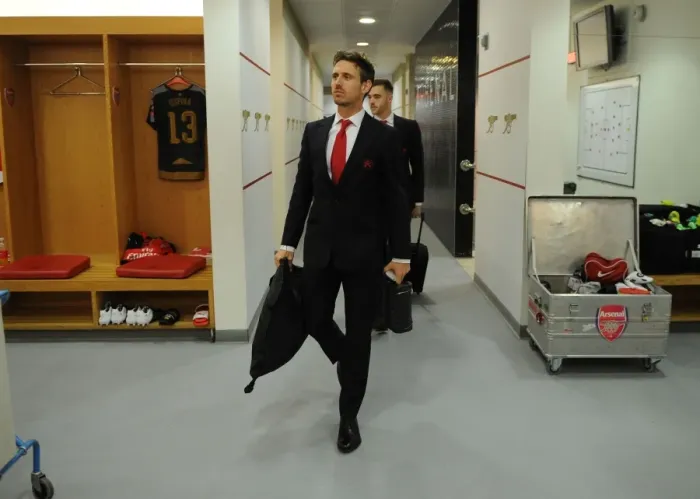 Framed Print : Arsenal FC: Nacho Monreal in The Emirates FA Cup Fourth Round Changing Room (2016)