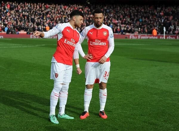 Arsenal FC: Oxlade-Chamberlain and Coquelin's Pre-Match Huddle vs Leicester City (Premier League 2015-16)