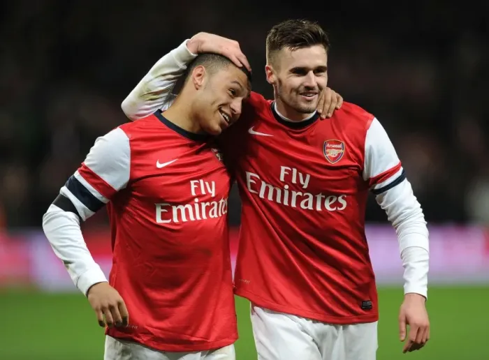 Framed Print : Arsenal FC: Oxlade-Chamberlain and Jenkinson's Euphoric FA Cup Victory Over Liverpool Framed Print : Arsenal FC: Oxlade-Chamberlain and Jenkinson's Euphoric FA Cup Victory Over Liverpool