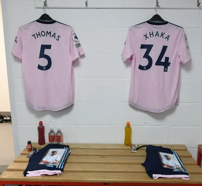 Framed Print : Arsenal FC: Partey and Xhaka Gear Up in Bournemouth Changing Room (AFC Bournemouth v Arsenal 2022-23)