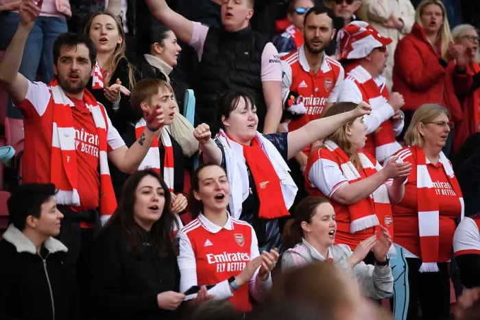 Framed Print : Arsenal FC: Passionate Fans Unite at Tottenham vs. Arsenal, FA Women's Super League, London 2023