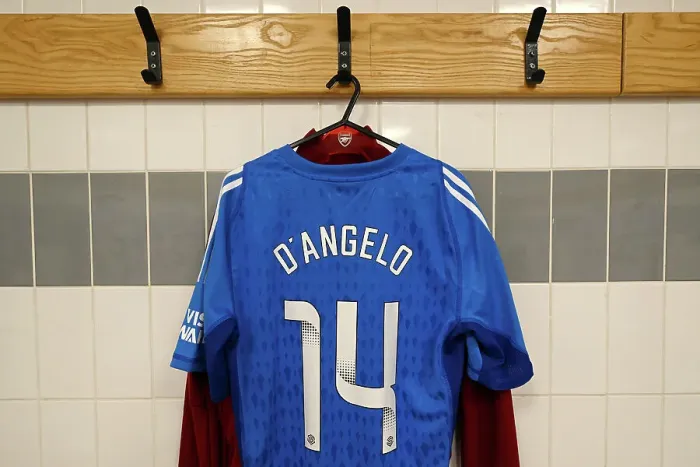 Framed Print : Arsenal FC: A Peek into Sabrina D'Angelo's Dressing Room Ahead of Arsenal vs Manchester United (2023-24 Barclays Women's Super League)