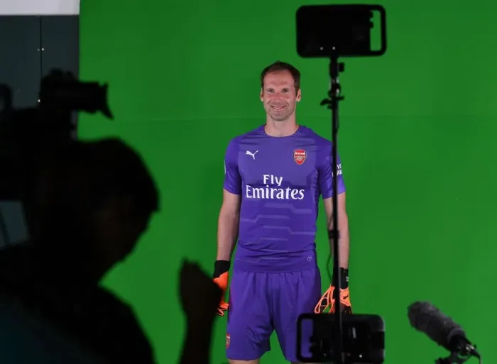 Framed Print : Arsenal FC: Petr Cech at 2018 / 19 First Team Photo Call