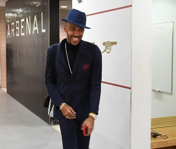 Arsenal FC: Pierre-Emerick Aubameyang in the Changing Room Before Arsenal v Southampton, Premier League 2018-19