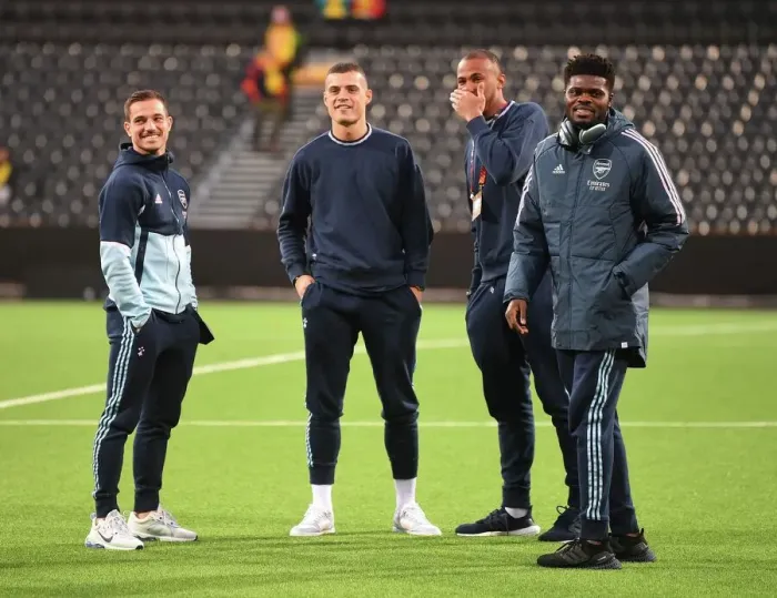 Framed Print : Arsenal FC Players Before UEFA Europa League Match Against Bodø / Glimt in Norway, 2022