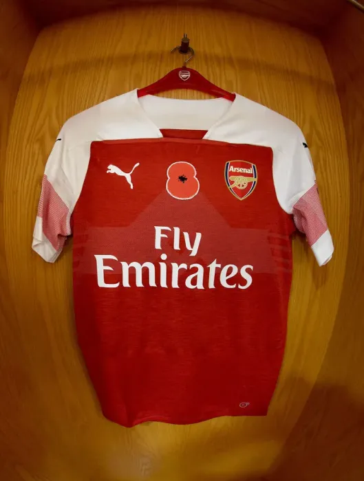 Framed Print : Arsenal FC: Poppy Tribute in Changing Room before Arsenal v Wolverhampton Wanderers (2018-19) Framed Print : Arsenal FC: Poppy Tribute in Changing Room before Arsenal v Wolverhampton Wanderers (2018-19)