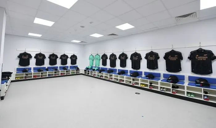Framed Print : Arsenal FC: Pre-Match Huddle in Brighton's American Express Community Stadium, Premier League 2022-23