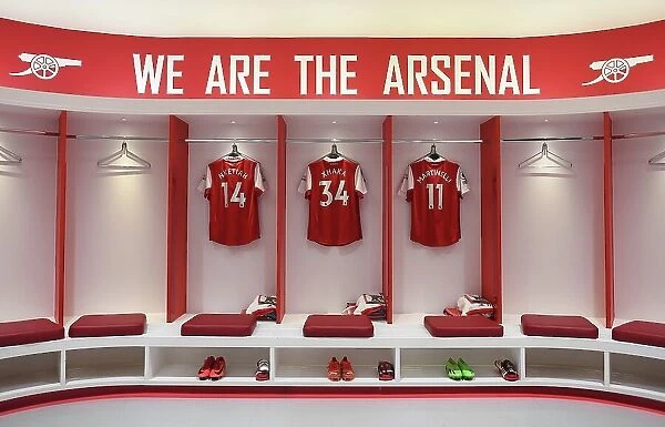 Arsenal FC: Pre-Match Huddle in Emirates Stadium Dressing Room vs West Ham United (2022-23)