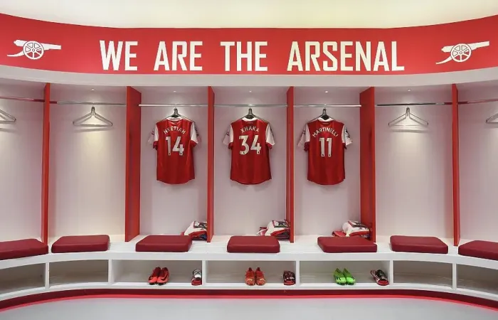 Framed Print : Arsenal FC: Pre-Match Huddle in Emirates Stadium Dressing Room vs West Ham United (2022-23) Framed Print : Arsenal FC: Pre-Match Huddle in Emirates Stadium Dressing Room vs West Ham United (2022-23)