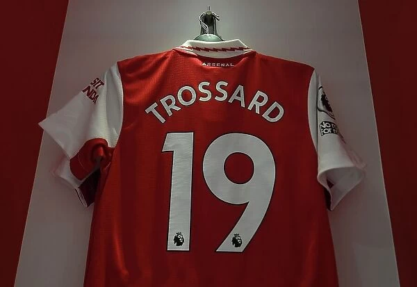 Arsenal FC: Pre-Match Room - Leandro Trossard's Shirt before Arsenal vs Manchester United (2022-23)